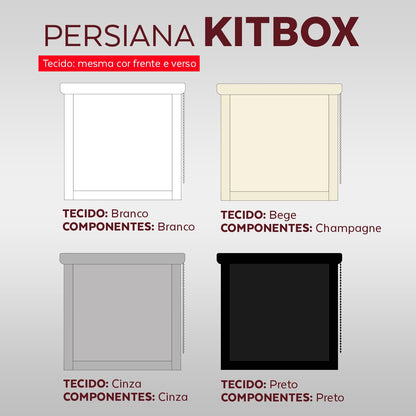 Persiana Blackout Kitbox - Preta