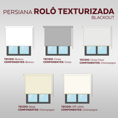 Persiana Rolô Blackout - Bege Rustico Texturizada